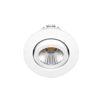 Spot encastré inclinable à 30° rond Ø64mm blanc mat avec alimentation et lampe non dimmable 3W/30° /3000K/300Lm/50000h/230V blanc chaud TIPI RX DO104WW30 Indigo