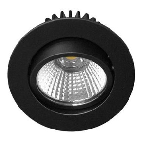 Spot encastré inclinable à 20° rond Ø82mm noir avec alimentation et lampe dimmable 9W/38° /4000K/870Lm/50000h/230V blanc froid AL1014 RDX Indigo