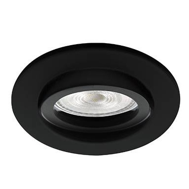 Spot encastré inclinable à 30° rond Ø82mm noir mat pour lampes GU10/230V Ø50mm (PAR16) ALA1013 RX DO47505 Indigo