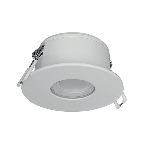 Spot encastré fixe Ø86mm blanc mat avec alimentation, lampe dimmable 7W/60° /2700>6500K/600Lm/50000h/230V IP65 DO55130 BORA RD EVO Indigo