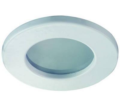 Spot encastré rond Ø80mm Hydro (IP65) alu blanc pour lampe Ø50mm/12V/Gx5.3 HD107021 Indigo