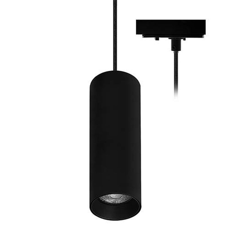Suspensions décorative noire pour rail monophasé 230V 1 allumage Track Uno YERA 1 TP GU10 TR43205 Indigo