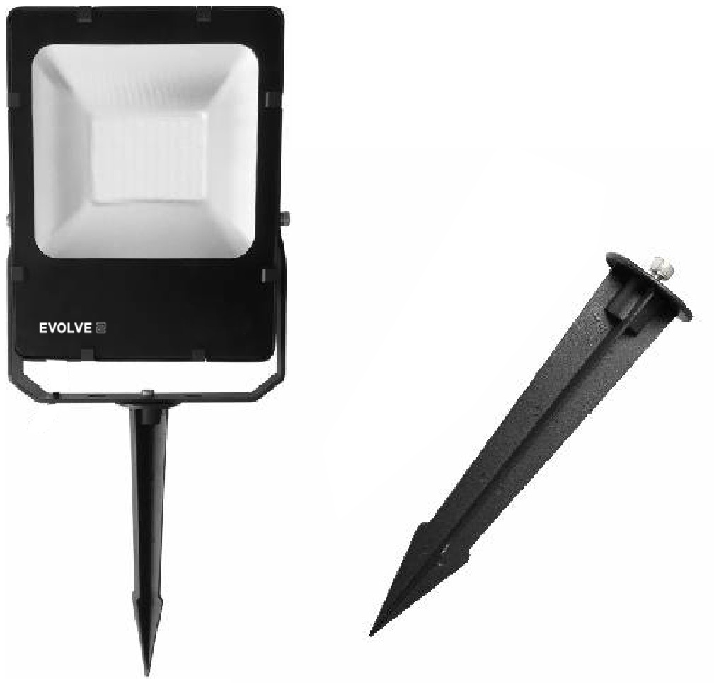 Piquet de sol noir L=160mm pour projecteur Evolve 2 EVSPIKE Integratech