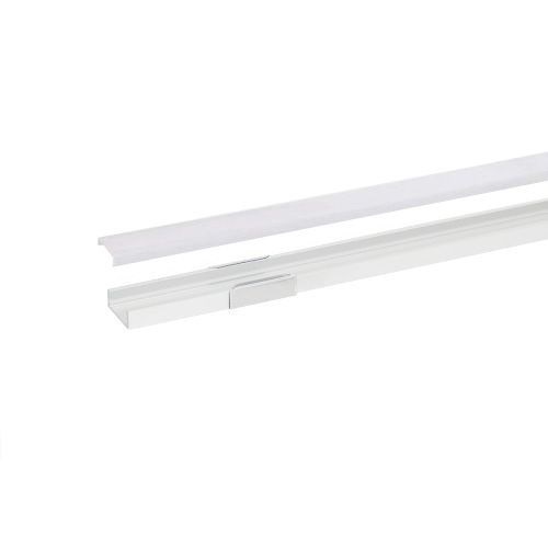 Profilé aluminium anodisé blanc 17.5x7x2000mm avec couvercle mat et accessoires SL7W-M2 Integratech