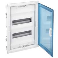 Coffret encastré  12+1 modules (1 rangée) avec porte fumée isolante Legrand