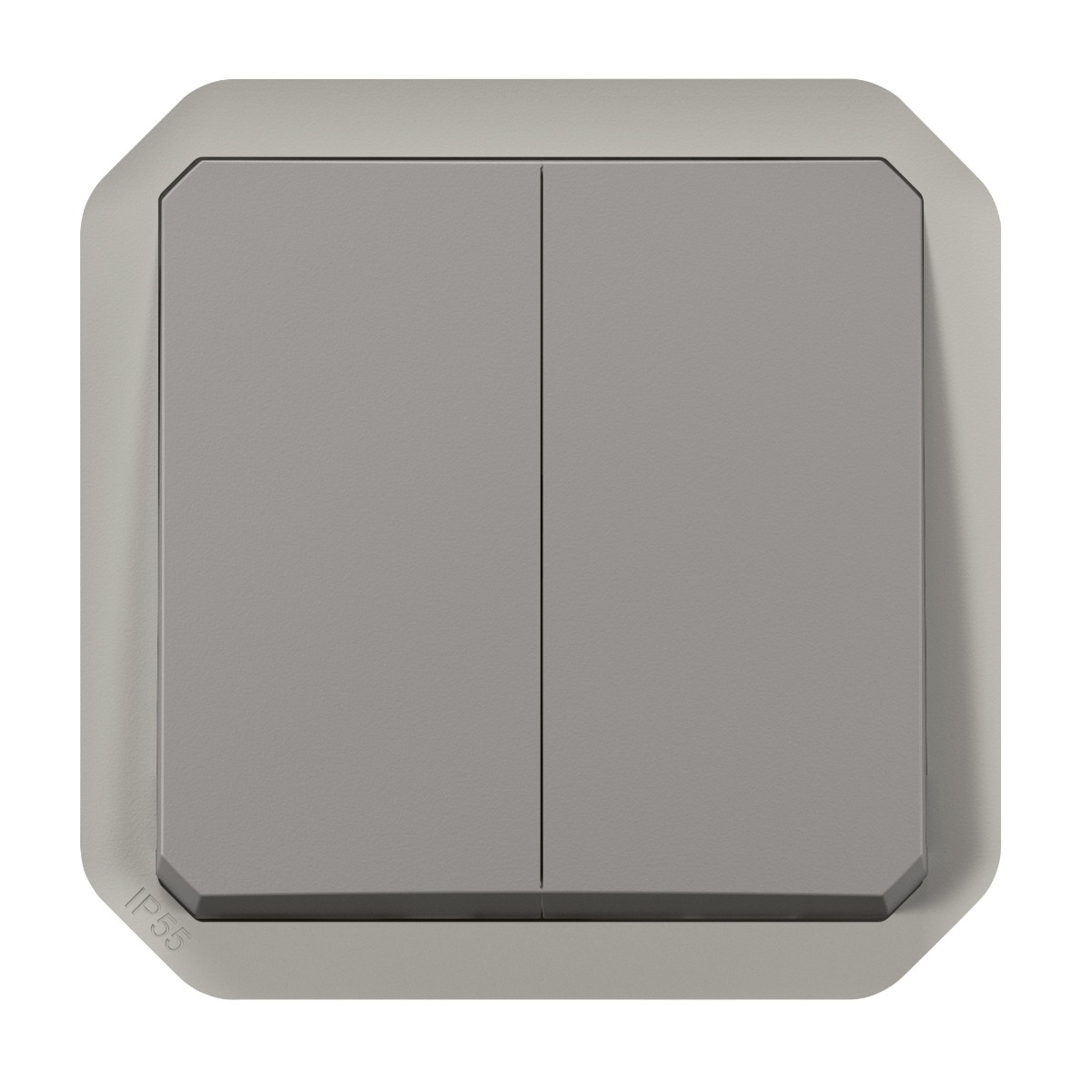 Interrupteur double va-et-vient ou bouton-poussoir inverseur 10A Plexo 55 gris Legrand