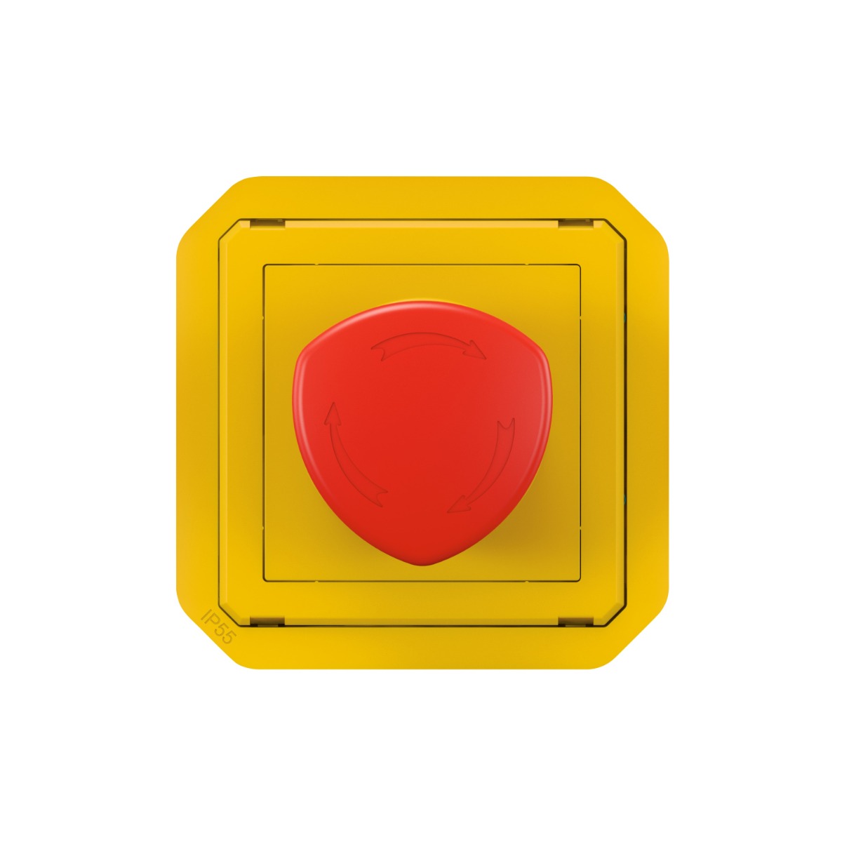 Coup de poing d'urgence à déverrouillage 1/4 de tour NO/NF - 3A Plexo 55 gris Legrand
