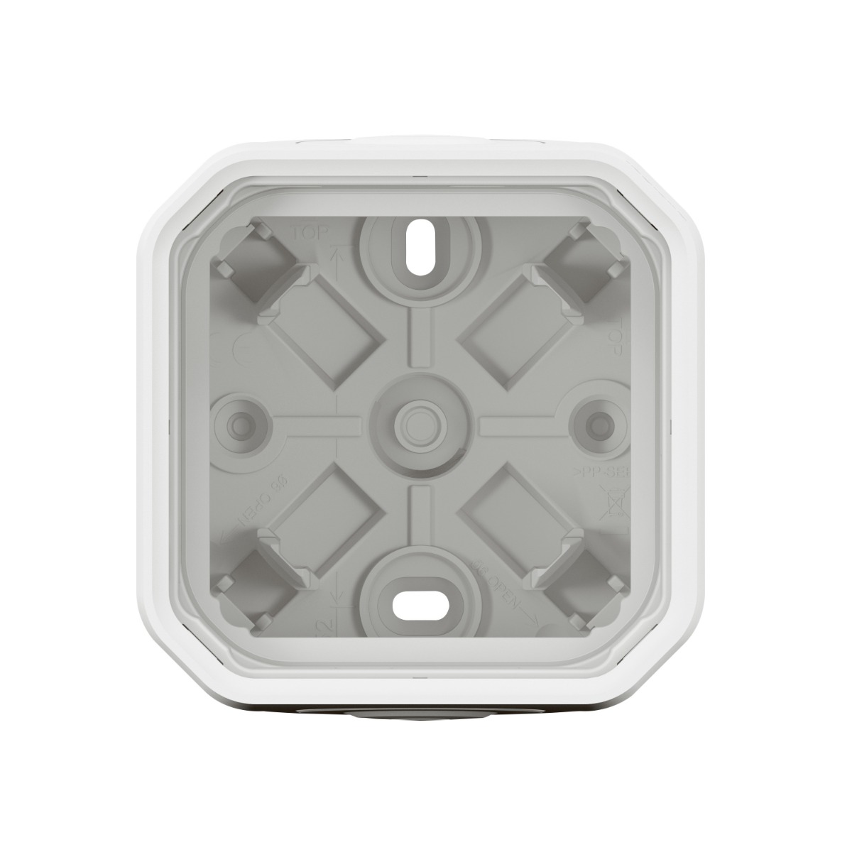 Boîtier simple 2x1 entrée souple Plexo 55 blanc Legrand