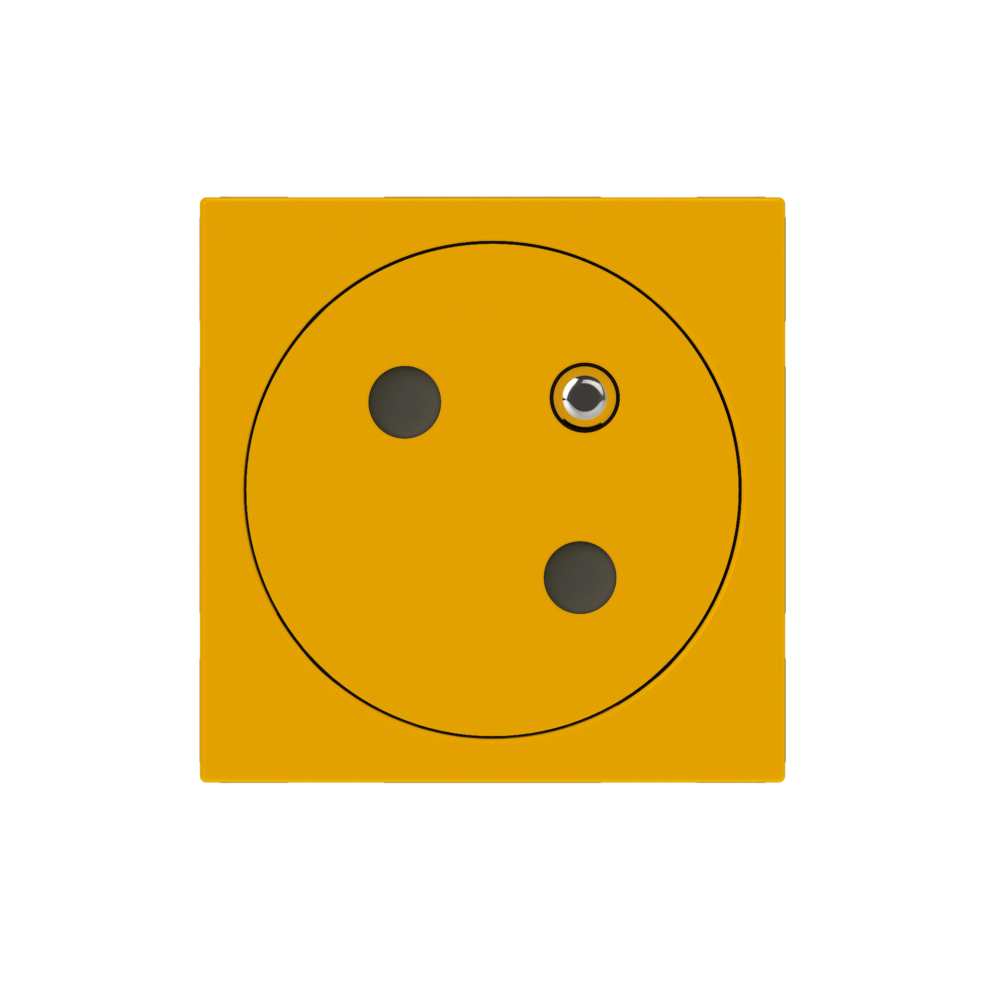 Prise simple 2P+T affleurante inclinée à 45° Mosaic Link jaune (2 modules) pour supports universels Legrand