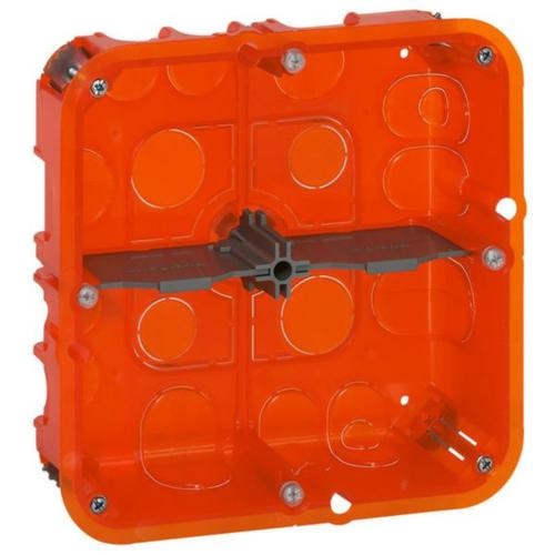 Boîte d'encastrement grand format 2 x 4/5 modules cloisons creuses 142x142x50mm Batibox Legrand