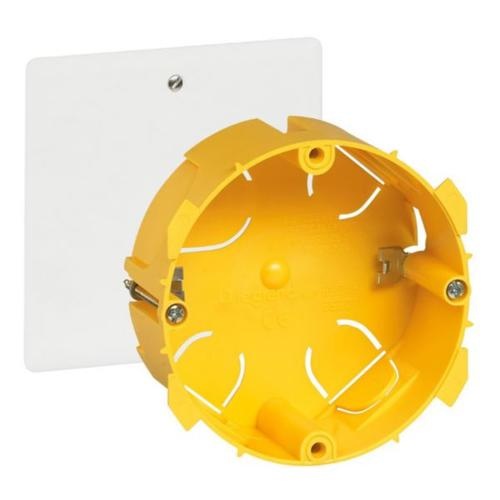 Boîte de dérivation encastrée pour cloison creuse avec couvercle Ø80mm Legrand