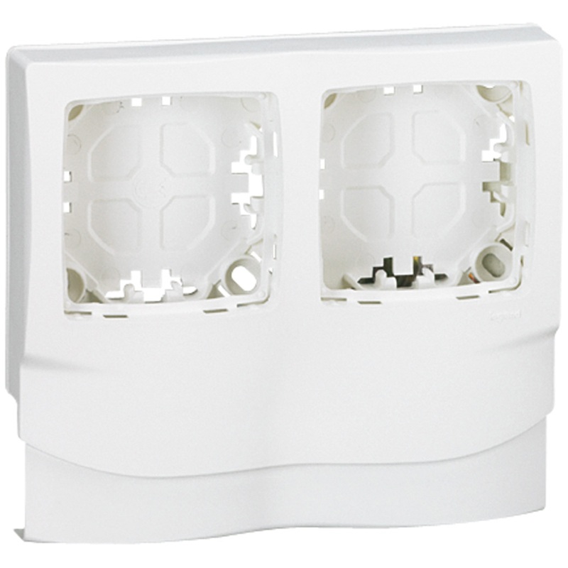Cadre double Oteo blanc le long du profilé pour moulures DLP 20x12.5 et 32x12.5mm Legrand