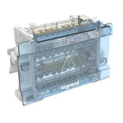 Répartiteur (jeu de barres) tétrapolaire 4P/100A 12 connexions par phase 400407 Legrand