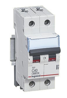Disjoncteur 3kA - courbe C - bipolaire 2P/ 6A TX³ Legrand