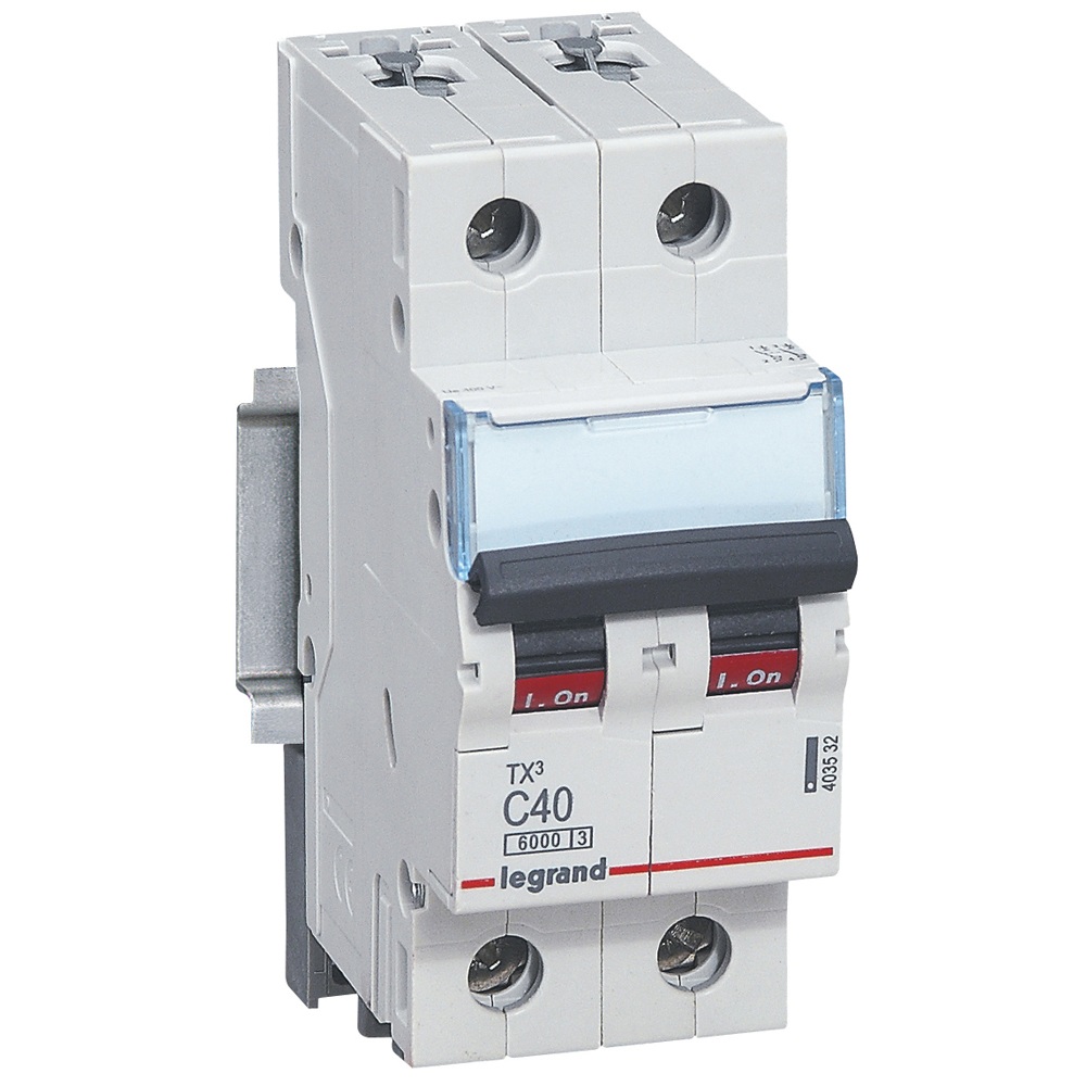 Disjoncteur 6kA - courbe C - bipolaire 2P/40A TX³ Legrand