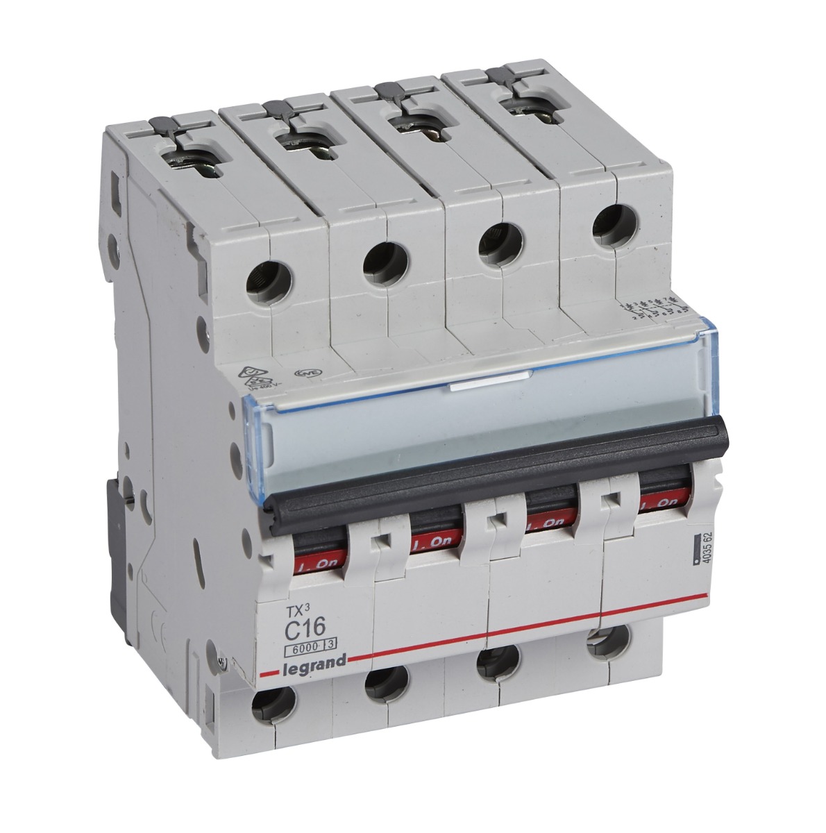 Disjoncteur 6kA - courbe C - tétrapolaire 4P/16A TX³ Legrand