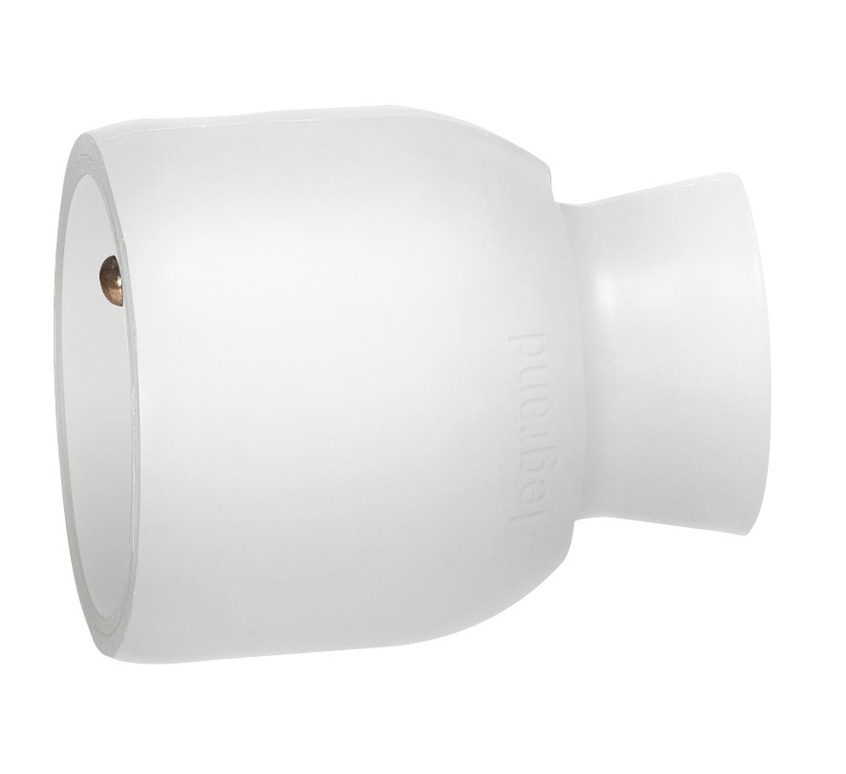 Fiche femelle PVC blanc 2P+T 16A à sortie droite Legrand