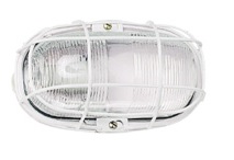 Hublot ovale aluminium IP55 75W/E27 avec grille de protection et diffuseur incolore Legrand