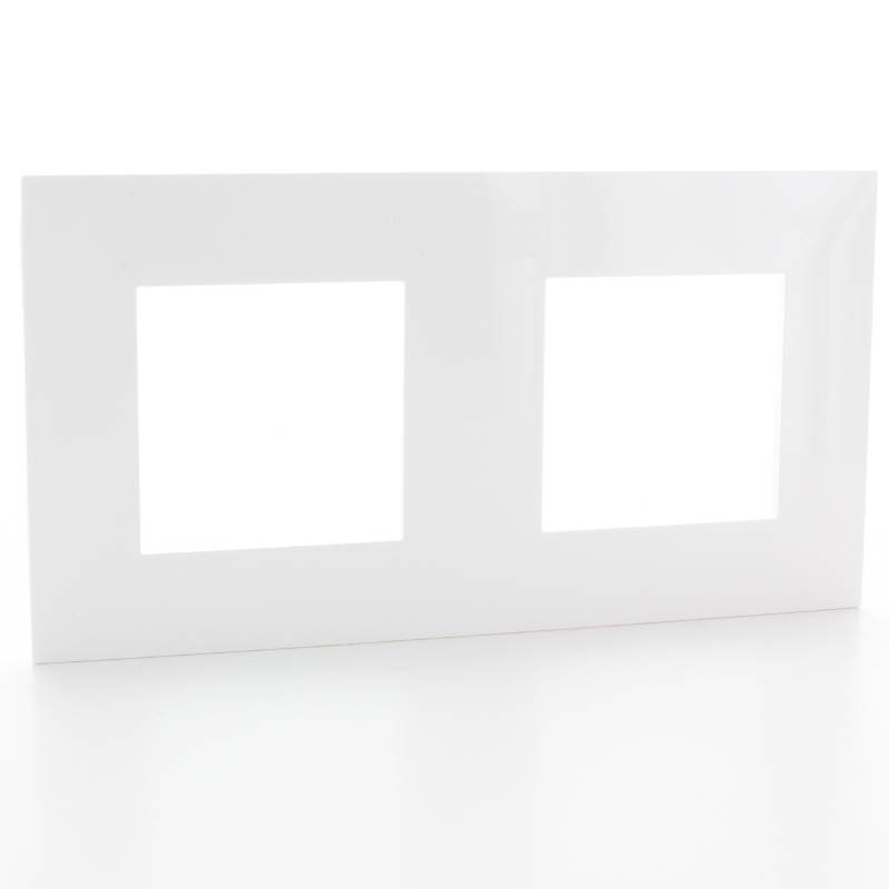 Plaque de recouvrement double entraxe 71mm Valena Next blanc brillant Legrand