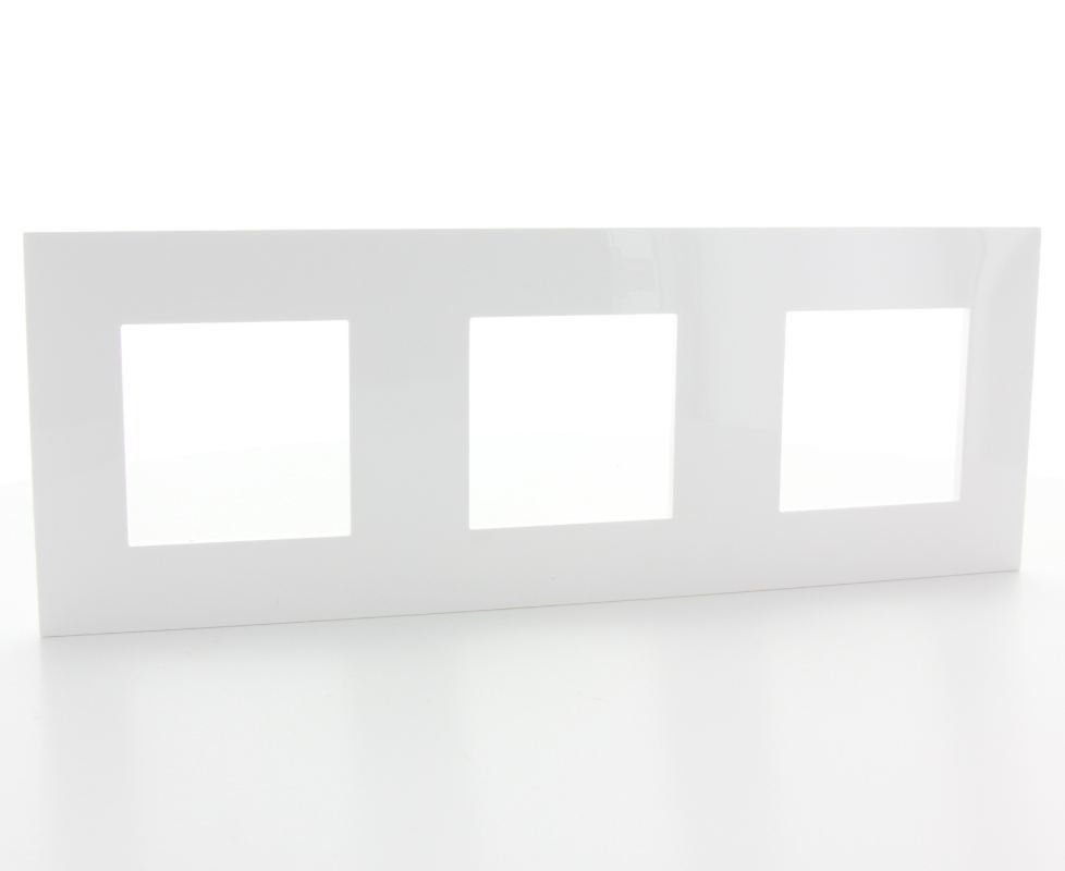 Plaque de recouvrement triple entraxe 71mm Valena Next blanc brillant Legrand