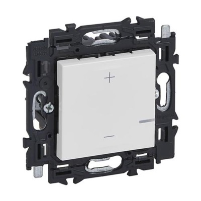 Variateur à poussoirs universel (Led) 2 fils 3 à 125VA avec support à griffes Valena Next blanc Legrand