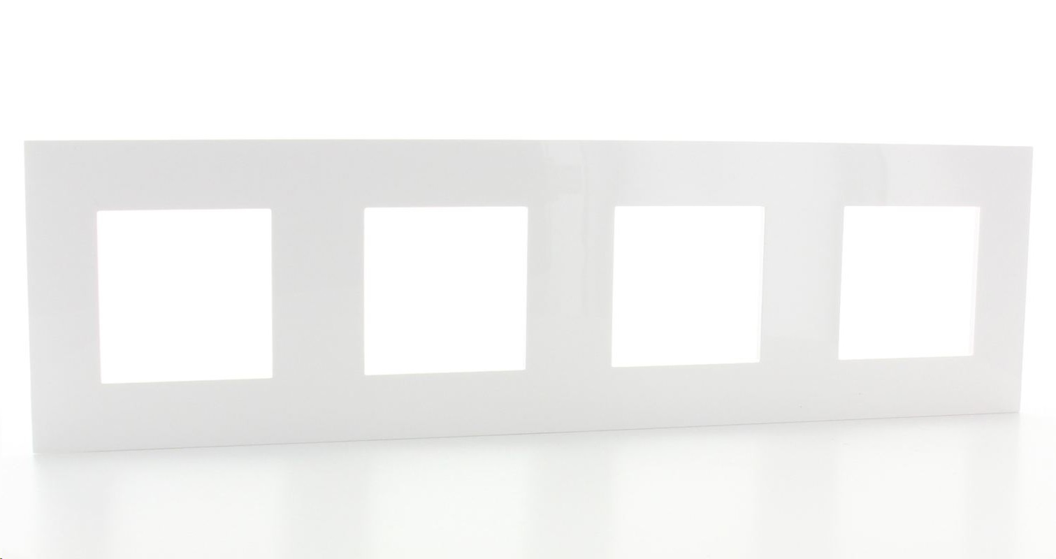 Plaque de recouvrement quadruple entraxe 71mmValena Next blanc brillant Legrand