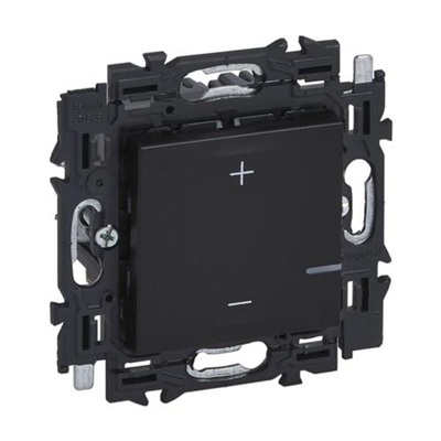 Variateur à poussoirs universel (Led) 2 fils 125VA avec support à griffes Valena Next noir 741763A Legrand