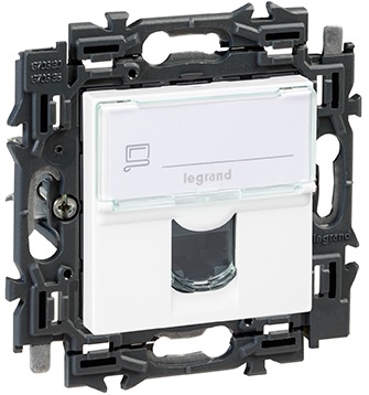 Prise informatique simple RJ45 (UTP6) support à griffes Valena Next blanc Legrand
