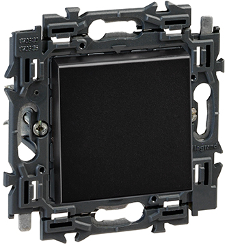 Interrupteur va-et-vient 10A bornes auto support à griffes Valena Next noir Legrand