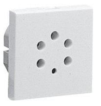 Prise téléphone Belgacom 5 broches Mosaic blanc (2 modules) blanche sans support pour goulotte DLP Design Legrand