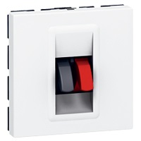 Prise haut-parleurs Mosaic blanc (2 modules) sans support pour goulottes DLP Legrand
