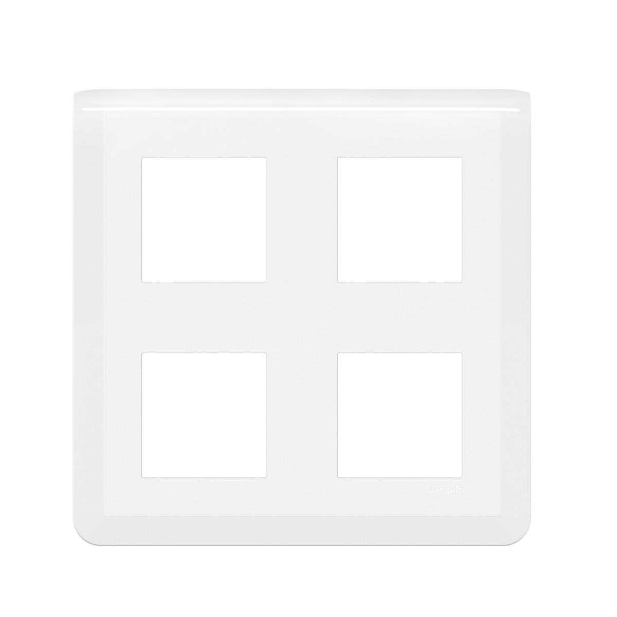 Plaque de recouvrement 2x2x2 modules horizontale Mosaic blanc Legrand