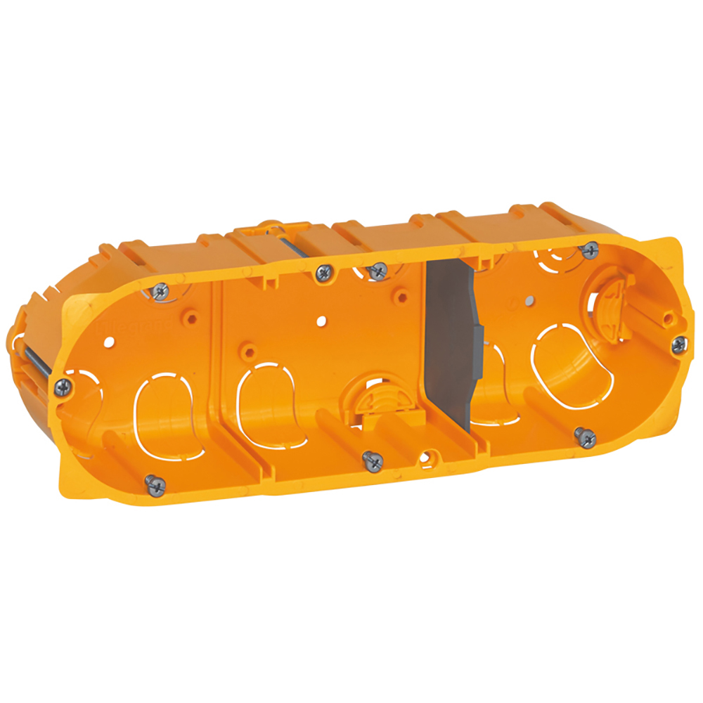 Boîte d'encastrement triple cloisons creuses 3xØ67x50mm (vert/hor - entraxe 71mm) Batibox Legrand