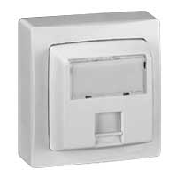 Prise data RJ45 UTP Cat. 5e complète avec cadre en saillie blanc RAL 9010 Oteo Legrand