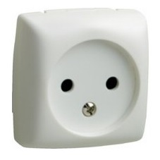 Prise de courant 2P (sans terre) composable 16A - 250V blanc RAL 9010 Oteo Legrand