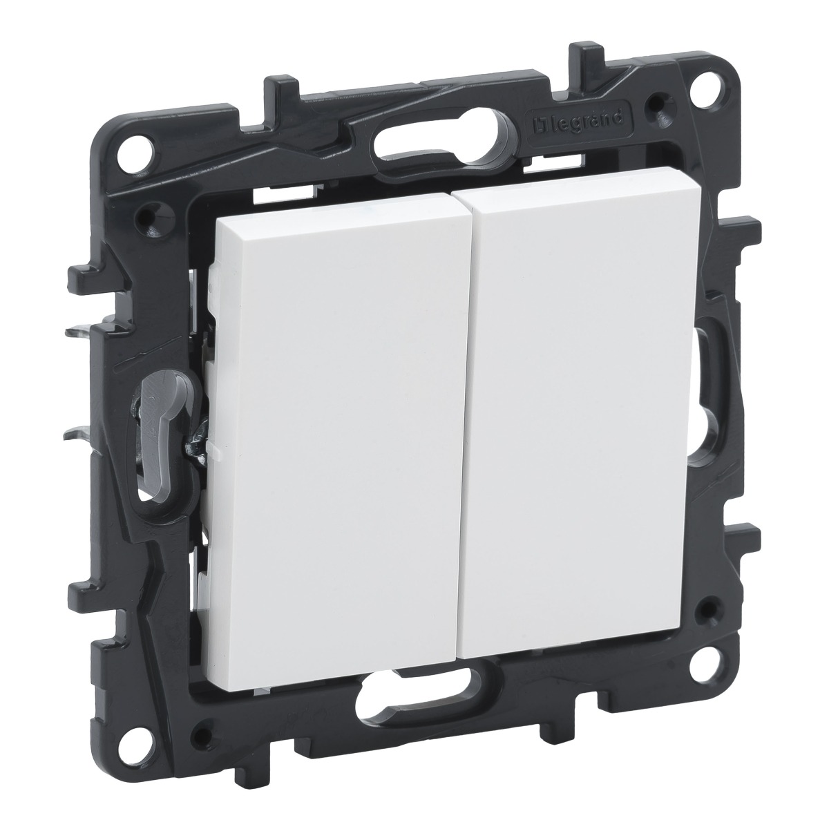 Interrupteur va-et-vient double 10A bornes automatiques blanc Niloé Next NNP2220WH Legrand