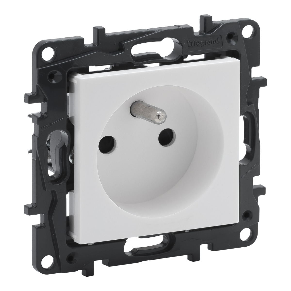 Prise de courant 2P+T 16A/250V à griffes & bornes automatiques blanc Niloé Next NNP3100WH Legrand