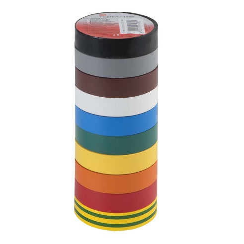 Rubans isolants électriques vinyl 15mm x 10m 10 couleurs Temflex 165 3M