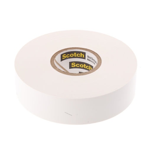 Ruban isolant électrique vinyl 19mm x 20m blanc