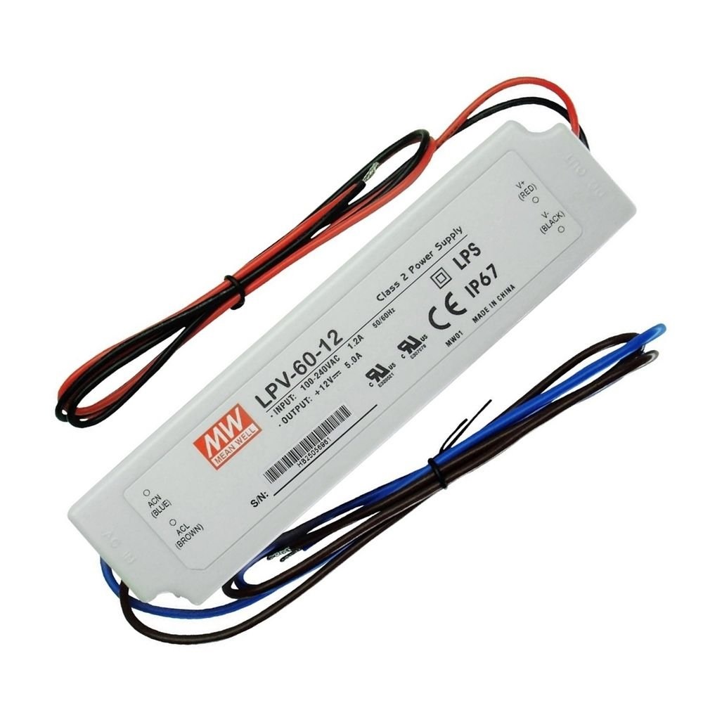 Alimentation Led 220VAC/12VDC 60W (IP67) LPV-60-12 Mean Well