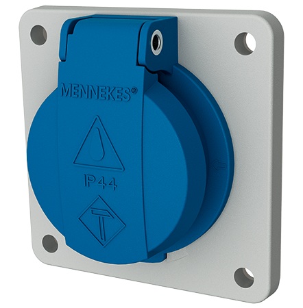 Socle de prise de courant encastré bleu 16A/230V 2P+T IP44 11181F Mennekes