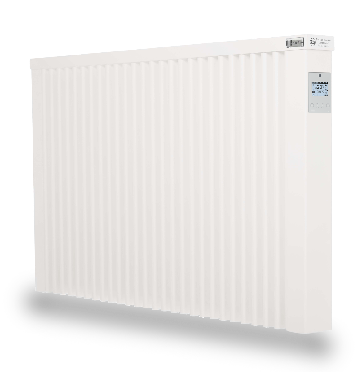 Radiateur électrique à inertie standard MIDI 1950W blanc avec thermostat FlexiSmart Pro AeroFlow® HFLx005 Thermotec