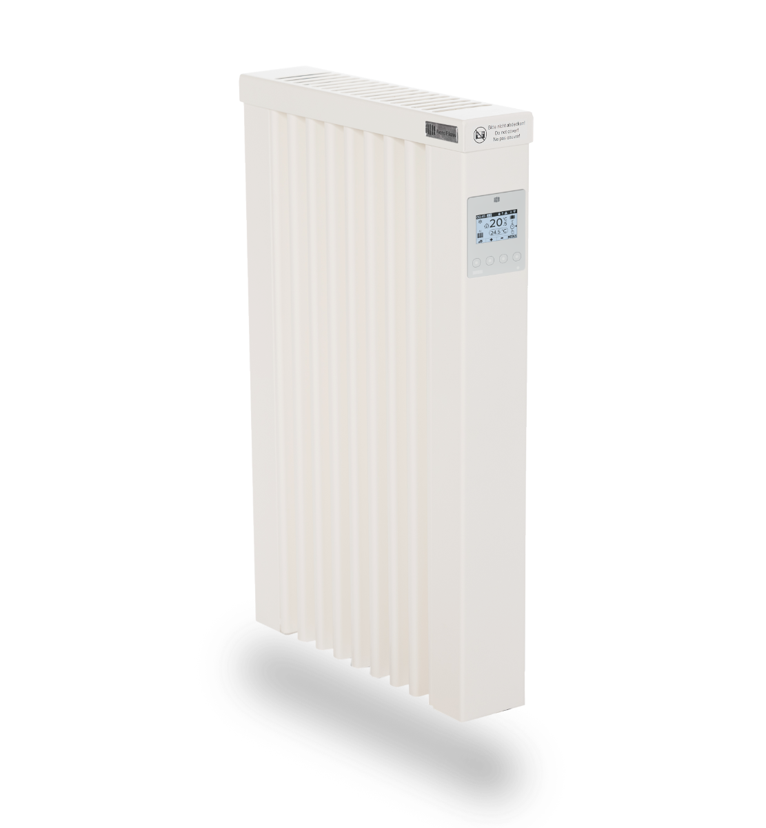 Radiateur électrique à inertie standard MINI 650W blanc avec thermostat FlexiSmart Pro AeroFlow® HFLx001 Thermotec