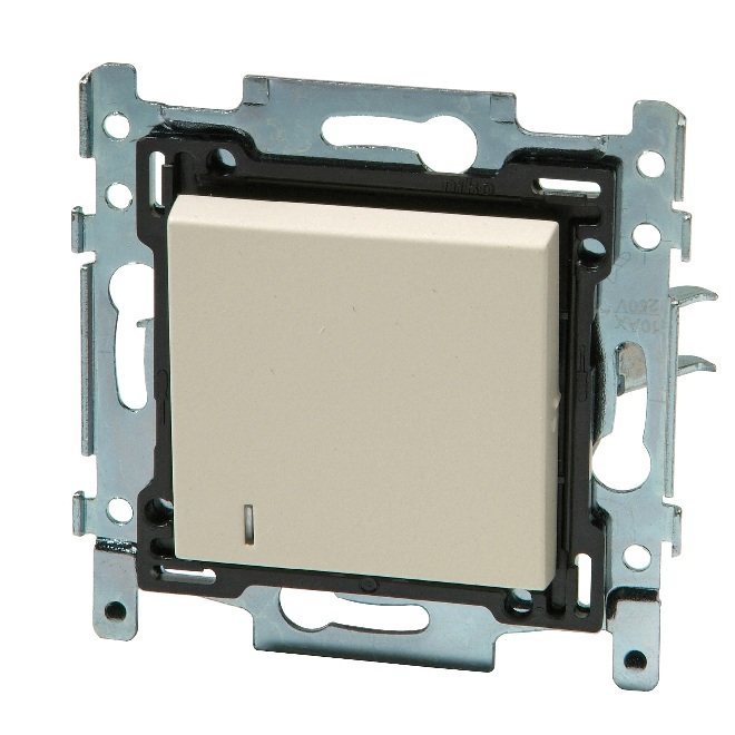 Interrupteur unipolaire à voyant (sans lampe) 10A bornes à vis Original crème Niko