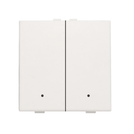 Commande d'éclairage double avec Led et capteurs de confort touches Original et Intense blanches coated Home Control® Niko