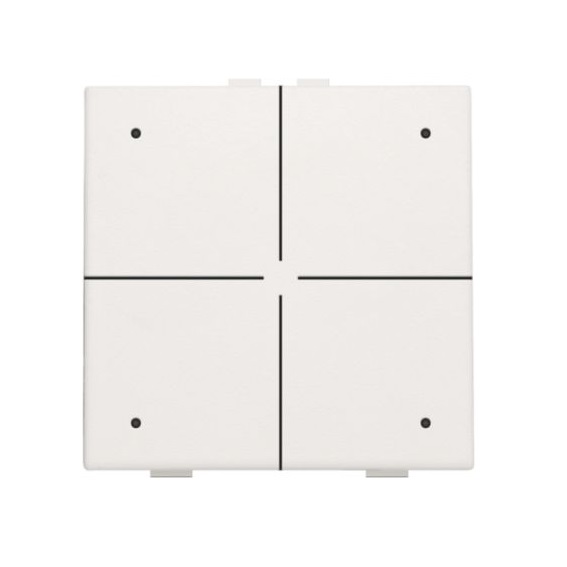 Commande d'éclairage quadruple avec Led et capteurs de confort touches Original et Intense blanches coated Home Control® Niko