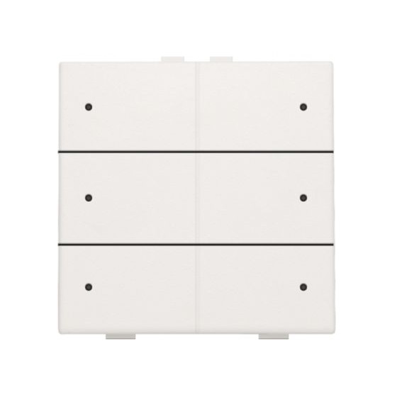 Commande d'éclairage sextuple avec Led et capteurs de confort touches Original et Intense blanches coated Home Control® Niko