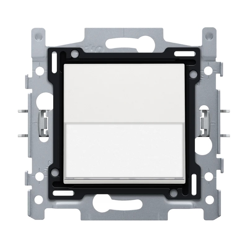 Bouton poussoir simple NO + porte-étiquette bornes automatiques Original et Intense blanc Niko