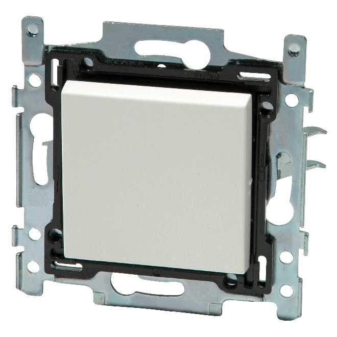 Interrupteur unipolaire 10A bornes automatiques blanc Original et Intense Niko