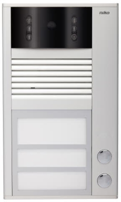 Poste extérieur aluminium vidéophone couleur en saillie 2 boutons Niko